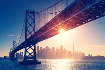 Fototapeten Retro-Ansicht der Skyline von San Francisco. Amerika-Geist - Kalifornien-Thema. USA-Hintergrund. © dell