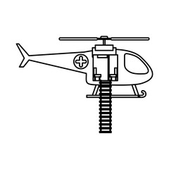 Helicopter icon. Medical health care hospital and emergency theme. Isolated design. Vector illustration