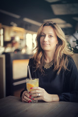 Woman enjoying a fresh drink