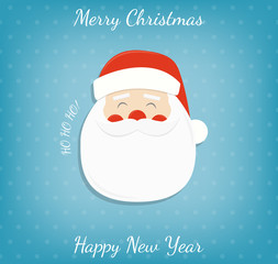 Christmas background with Santa Claus. Merry Christmas and Happy New Year wishes. Vector