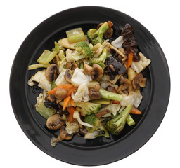Chinese food. Fried vegetables on chinese way