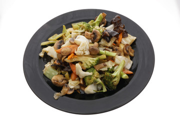 Chinese food. Fried vegetables on chinese way