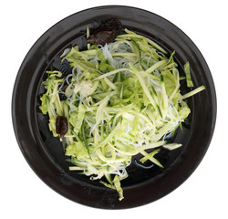 Chinese food. Hot salad with cabbage and vegetables