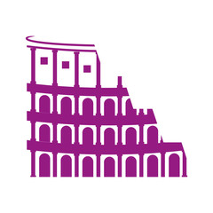 rome coliseum landmark icon vector illustration design