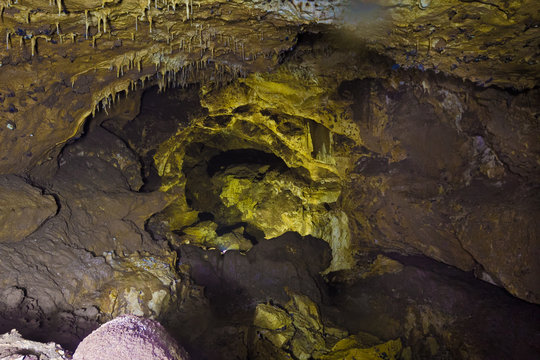 Inside cave Head of Otap, Abkhazia, Georgia