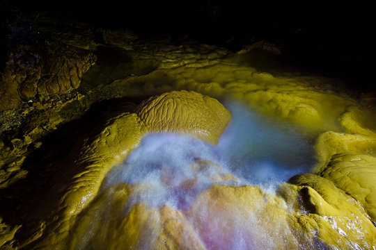 Underground stream inside flooded cave Head of Otap, Abkhazia, Georgia