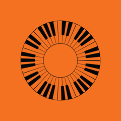 Piano circle keyboard icon