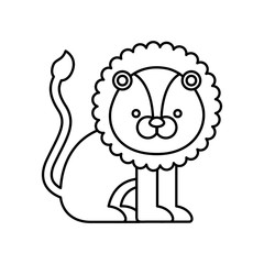 lion cute animal icon vector illustration design