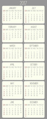 Year 2017 monthly calendar