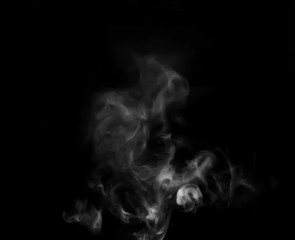 Fototapeta na wymiar Smoke steam on black background