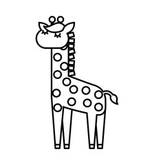 Fototapeta premium cute giraffe animal icon vector illustration design