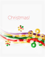 Obraz premium Blurred wave line with snowflakes. Christmas message presentation template