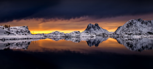 Steinefjorden panorama - obrazy, fototapety, plakaty