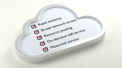 Cloud characteristics checklist in a symbol on white paper