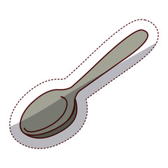 Spoon icon. Cutlery dishware food restaurant and meal theme. Isolated design. Vector illustration