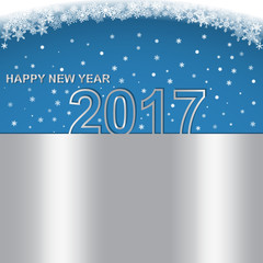 Happy New Year 2017. Calendar design typography vector. metallic design with shadows.