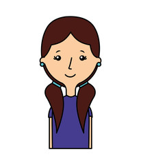 young woman avatar character vector illustration design