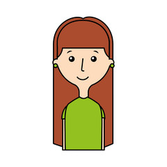 young woman avatar character vector illustration design