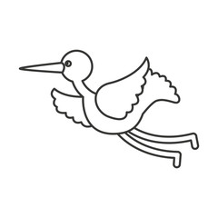 cute stork flying icon vector illustration design