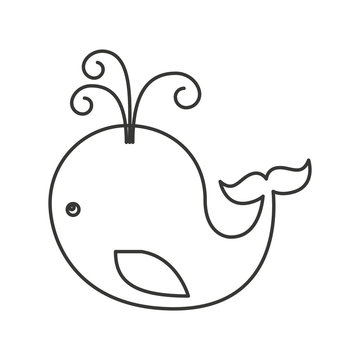 cute whale isolated icon vector illustration design