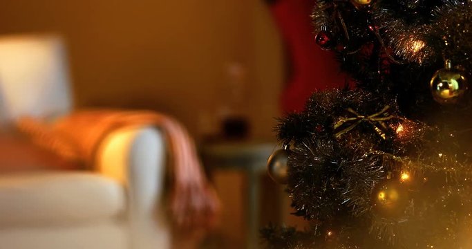 Close-up of decorative christmas tree