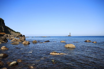 Fototapeta na wymiar Sea of Shakotan Peninsula, Hokkaido in summer
