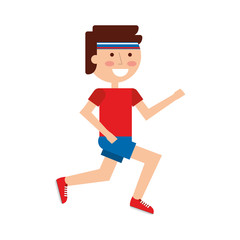 athlete running character icon vector illustration design