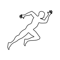 athlete running character icon vector illustration design