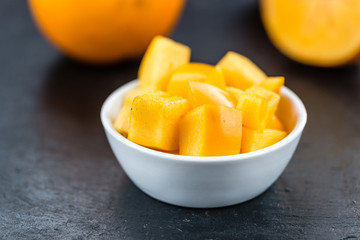 Portion of Kaki fruits