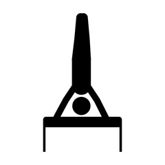 Pictogram practice artistic gymnastics icon. Sport hobby people person and human theme. Isolated design. Vector illustration