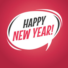 Happy new year retro speech bubble © Windawake