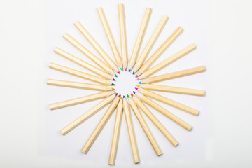 Colorful wooden color pencil