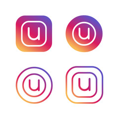 trendiest letter U logo