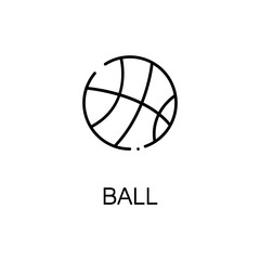 Ball flat icon or logo for web design.