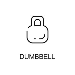 Dumbbell flat icon or logo for web design.