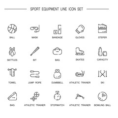 Sport equipment icon set