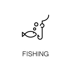 Fishing flat icon or logo for web design.