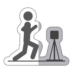 Pictogram practice artistic gymnastics icon. Sport hobby people person and human theme. Isolated design. Vector illustration