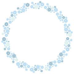 Christmas Snowflake Circle Wreath Pattern