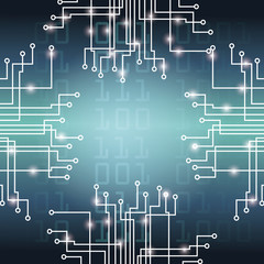 Circuit board icon. Cyber security system warning and protection theme. Vector illustraton