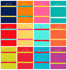 Colorful simple calendar 2017 | monthly template design for business office