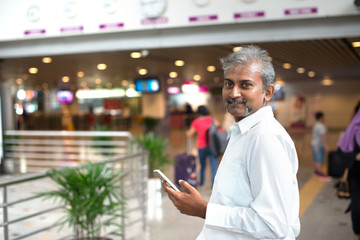 matured indian male at aiport