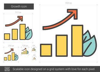 Growth line icon.