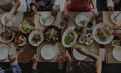 People Friendship Food Cuisine Happiness Concept