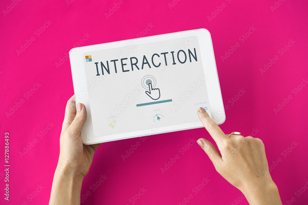 Poster technology networking communication connection concept