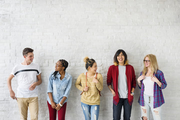 Diversity Students Friends Happiness Concept
