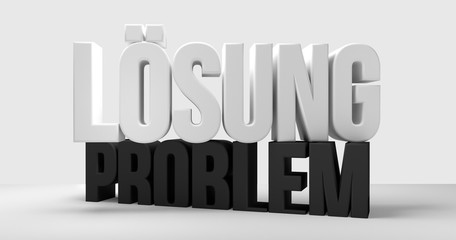 german language for solution problem 3d render