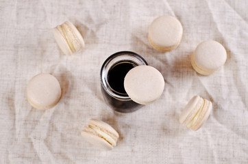 Homemade beige macaroon