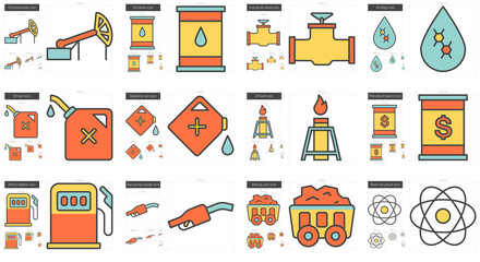 Ecology line icon set.