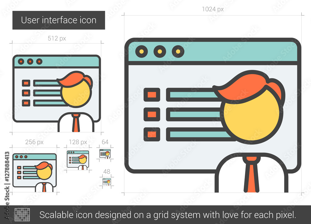 Poster user interface line icon.